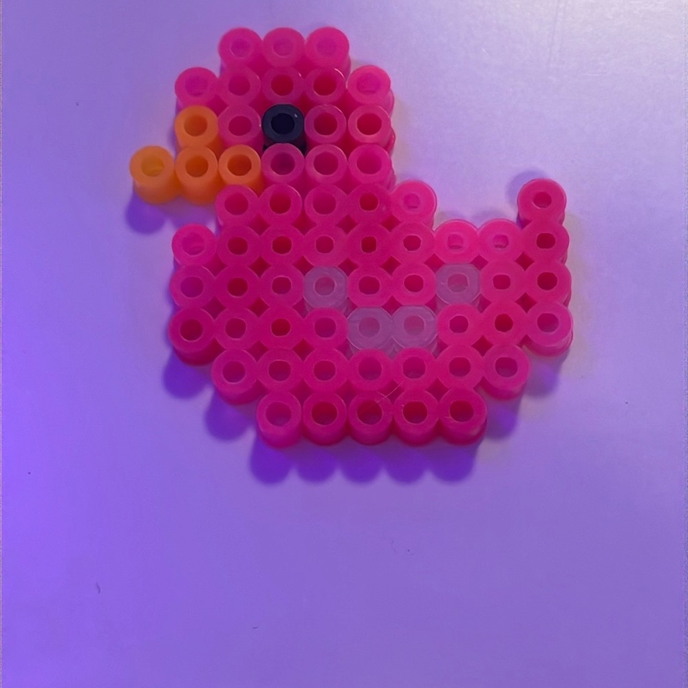 Pink Duck Bead Art